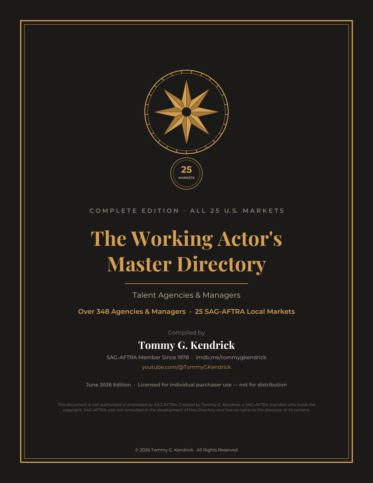 The Working Actor's Master Directory cover